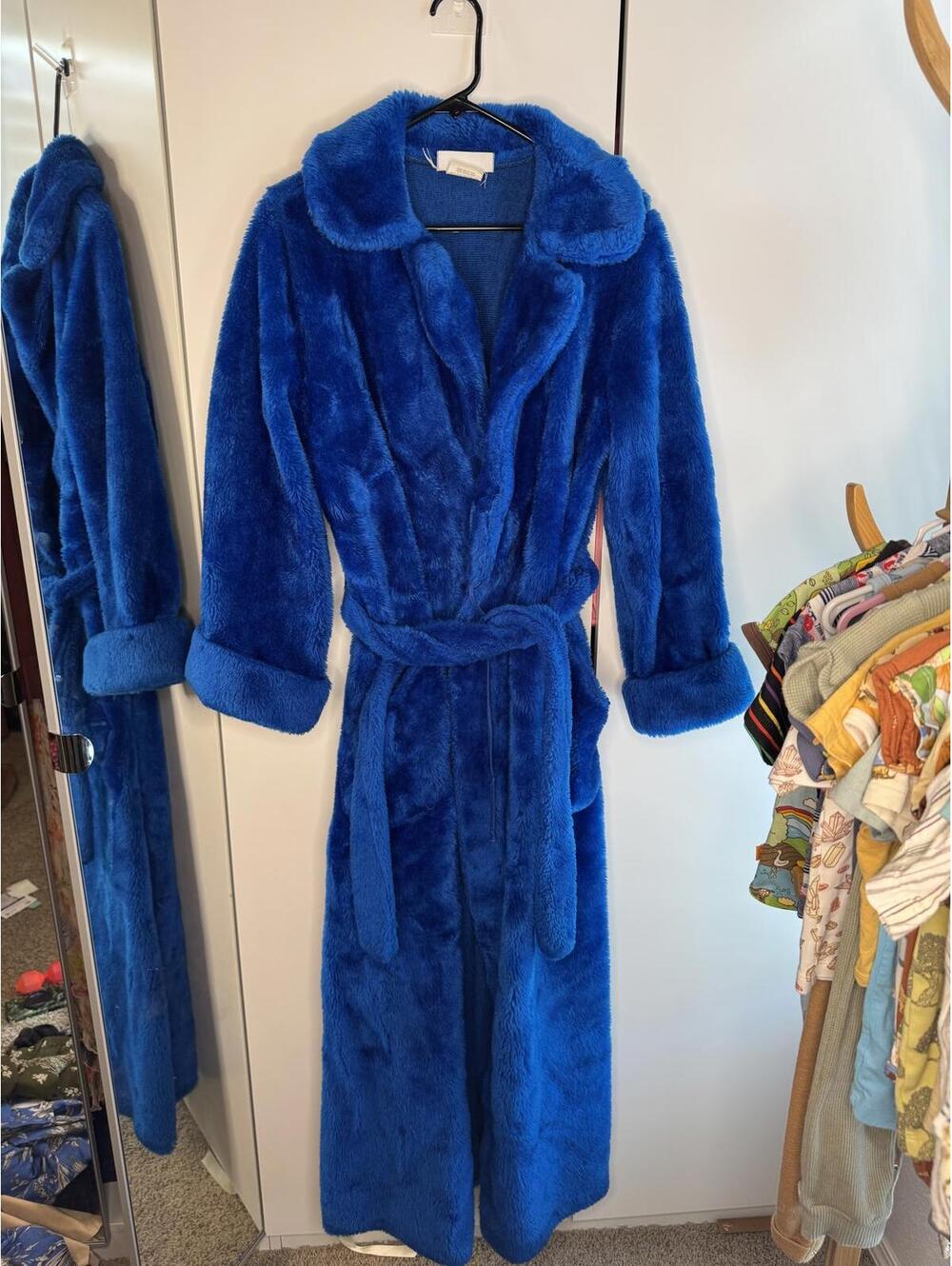 Vintage Blue Fuzzy Robe